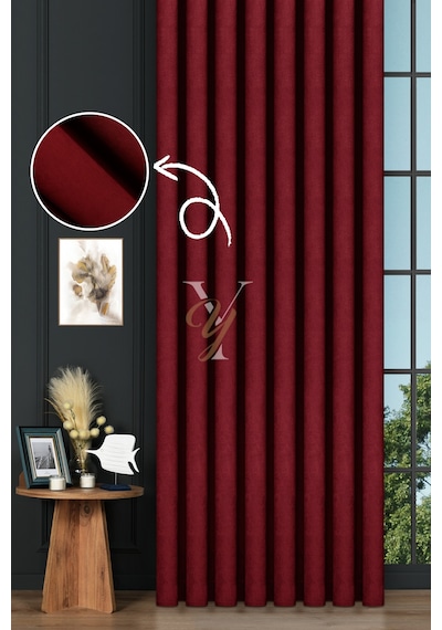 Petek Fon Perde V-1042 Kırmızı Kırmızı