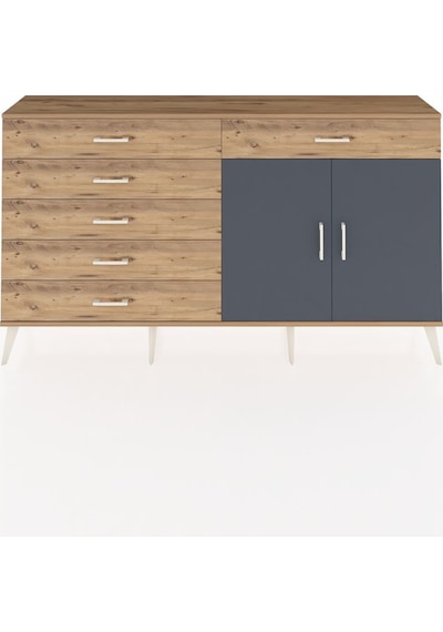 Arges Konsol Tek Raflı 6 Çekmeceli 2 Kapaklı 176x30x99 Çam-antras Çam-antrasit/çam Arges Konsol Tek Raflı 6 Çekmeceli 2 Kapaklı 176x30x99 Çam-antras Çam-antrasit/çam