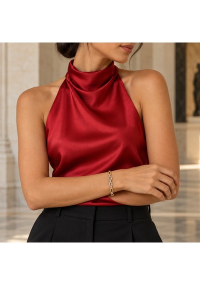 Xp Golden Muse 14k Altın Rengi Taşlı Kahve Çekirdeği Zincir Kadın Bileklik - 17 - 19 Cm Renkli