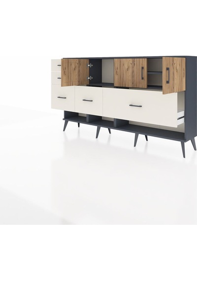 Arges Konsol 3 Raflı 5 Çekmeceli 3 Kapaklı 176x30x99 Antrasit-çam/aytaşı Atlas Çam/aytası - Antrasıt Arges Konsol 3 Raflı 5 Çekmeceli 3 Kapaklı 176x30x99 Antrasit-çam/aytaşı Atlas Çam/aytası - Antrasıt