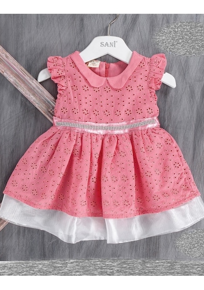 Mnk Baby & Kids Sani Nakışlı Brode İşlemeli Elbise Nar