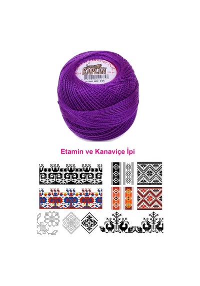 Kaplan Etamin Ve Kanaviçe İpi 8 No Kod/renk: 915 - Royaleks Çok Renkli