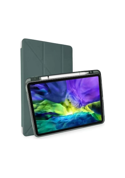 Newface Apple İpad Pro 11 2024 Kılıf Kalemlikli Mars Tablet Kılıfı - Koyu Yeşil