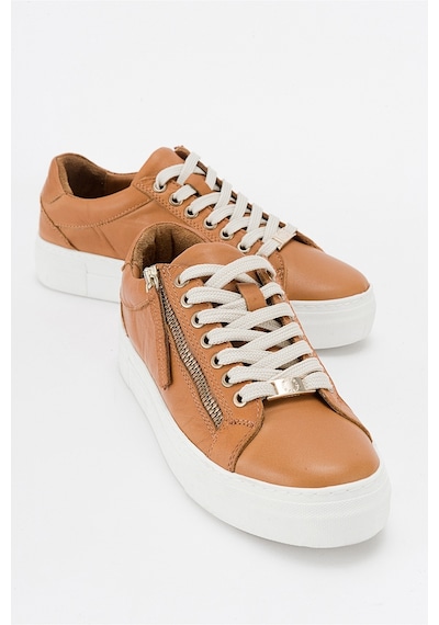 Luvishoes Berly Taba Hakiki Deri Kadın Sneakers Taba