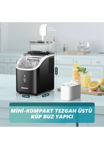 Euhomy Kristal Küp Taşınabilir Buz Makinesi