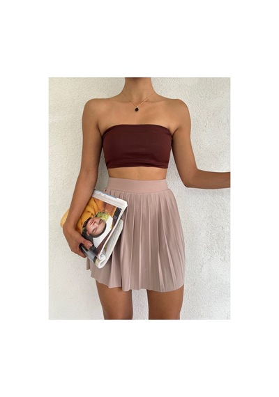 Winmoda34 Kadın Tenis Eteği Içten Taytlı. Bej