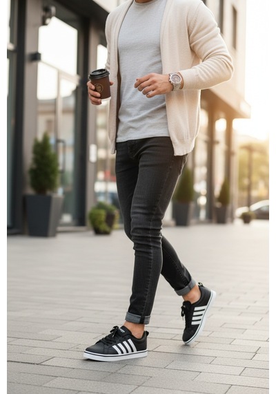 Enoch Court 3.0 Model Üç Bant Detaylı Ve Kontrast Tabanlı Erkek Casual Sneaker Siyah - Beyaz Enoch Court 3.0 Model Üç Bant Detaylı Ve Kontrast Tabanlı Erkek Casual Sneaker Siyah - Beyaz