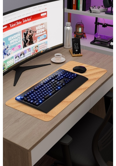Kum Kaymaz Dikişli Kauçuk Oyuncu Mousepad V5 - 70x30 Xl Gaming Mouse Pad Fare Altlığı