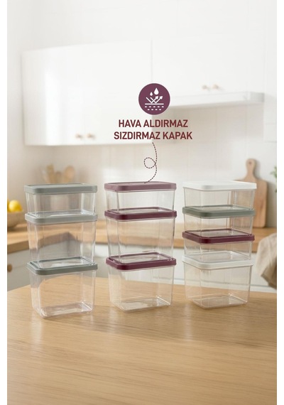 Selka Home 10'lu Yemek Taşıma Seti Açık Gri