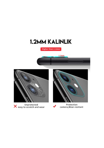 Apple Uyumlu iPhone 12 Kamera Lens Koruma Camı Şeffaf
