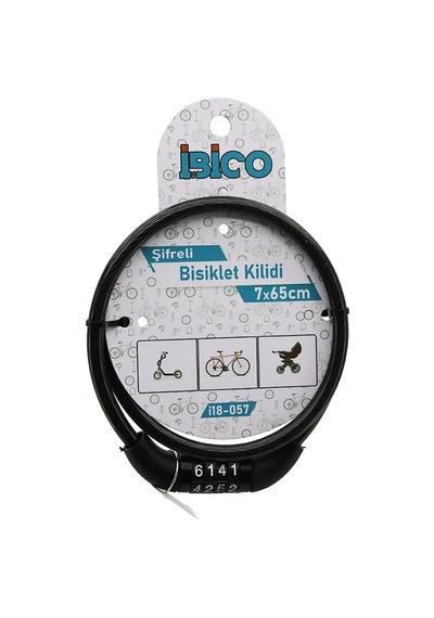 Şifreli Eko - İnce Bisiklet Kilit Çelik Tel Siyah Şeffaf Kılıf 7mmx65cm Diğer
