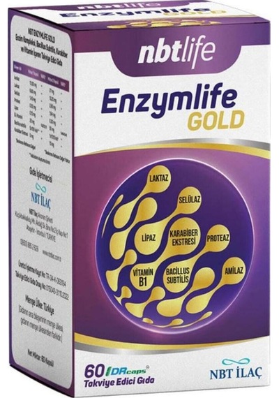 Nbtlife Enzymlife Gold Enzim Kompleksi, Bacillus Subtilis, Karabiber Ve Vitamin İçeren Takviye Edici