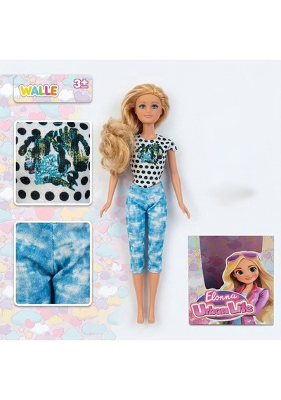 Elonna 30 Cm Şık Ve Hareketli Eklemli Oyuncak Bebek Tie-dye Pantolonlu/aksesuarlı Y