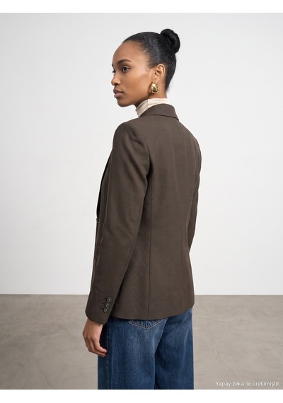 Dilvin 60831 Vücuda Oturan Blazer Kahve