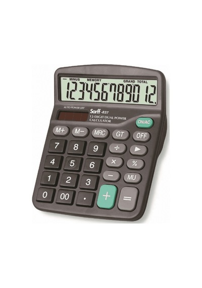 Sarff 837 Güneş Enerjili-pilli Hesap Makinesi 12 Haneli Güneş Enerjili-pilli Çok Renkli