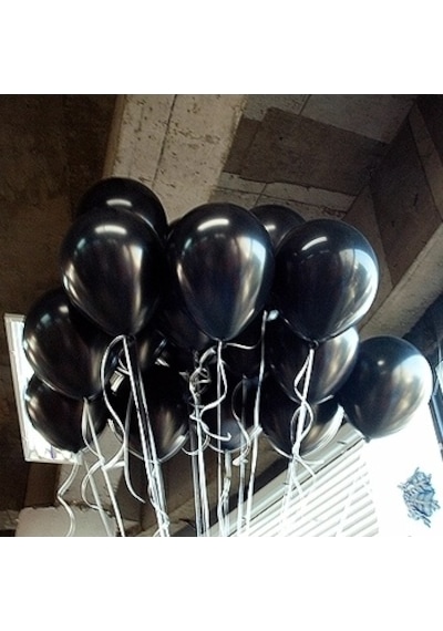 50 Adet Siyah Balon Baskısız Dekorasyon 12Inç