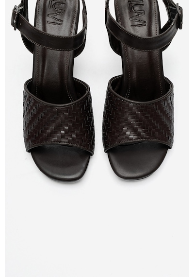 Luvi Shoes Sylvar Kahverengi Örgü Kadın Dolgu Topuklu Ayakkabı