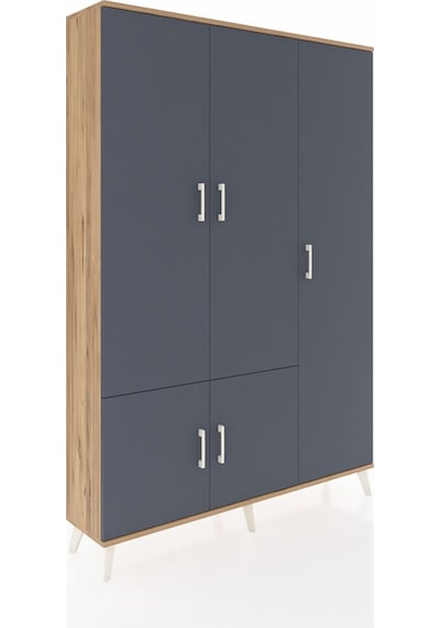 Arges Dolap 7 Raflı 5 Kapaklı Tek Askılı 132x30x195 Çam-antrasit/antrasit Antrasıt/antrasıt Arges Dolap 7 Raflı 5 Kapaklı Tek Askılı 132x30x195 Çam-antrasit/antrasit Antrasıt/antrasıt