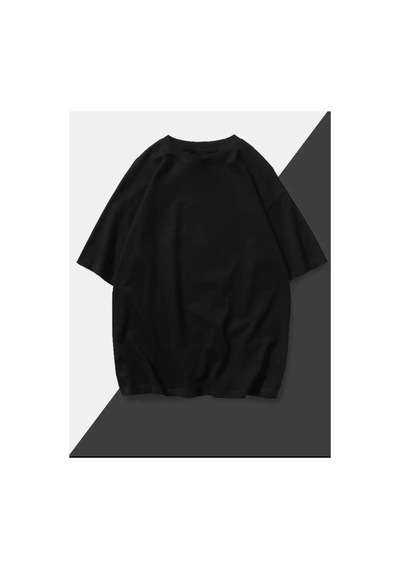 Medinenur No Fear Yazı Baskılı Basic T-shirt Siyah