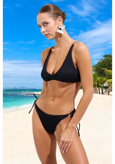 Ersefa Tasarım Bikini Takımı Esnek Kumaş Klora Dayanıklı Premium Kalite Siyah