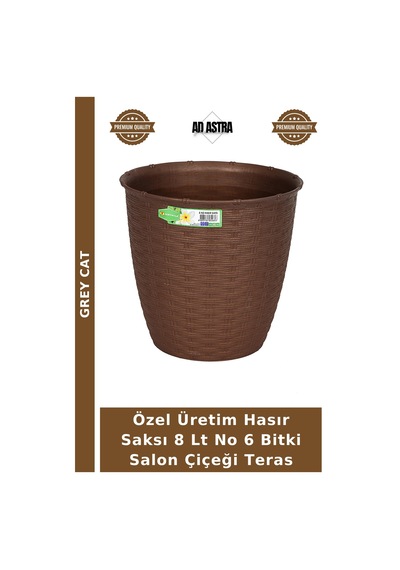 Özel Üretim Hasır Saksı 8 Lt No 6 Bitki Salon Çiçeği Teras