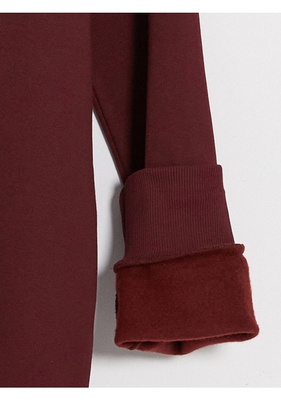 Lcwaıkıkı Classic Bordo Bisiklet Yaka Baskılı Erkek Sweatshirt