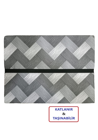 Katlanır Yer Yatağı Tek Kişilik Sünger Katlanır Yatak 80x180 Cm 8 Cm Gri Kalın Sünger Gri Gri