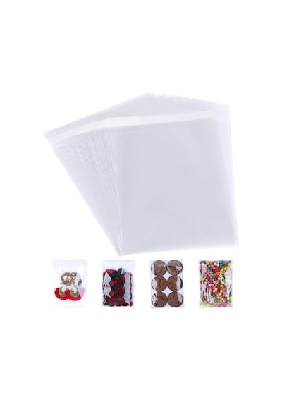 100 Adet 8x12 Kendinden Yapışkanlı Açılıp Kapanabilir Şeker Kurabiye Şeffaf Plastik Poşet Torba