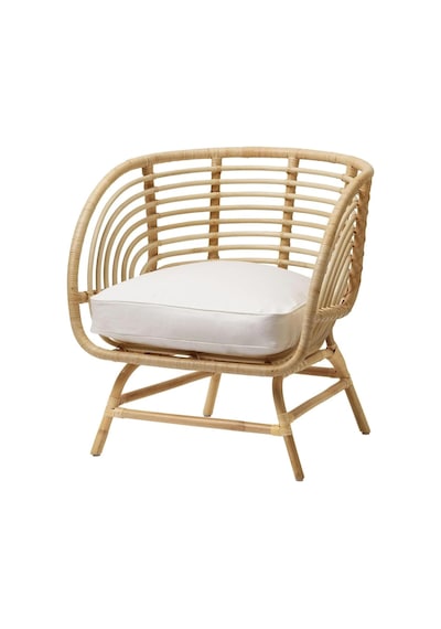 Tr Rattan Berjer Koltuk, 60x60 Cm, Beyaz Oturma Odası Mobilyası Diğer