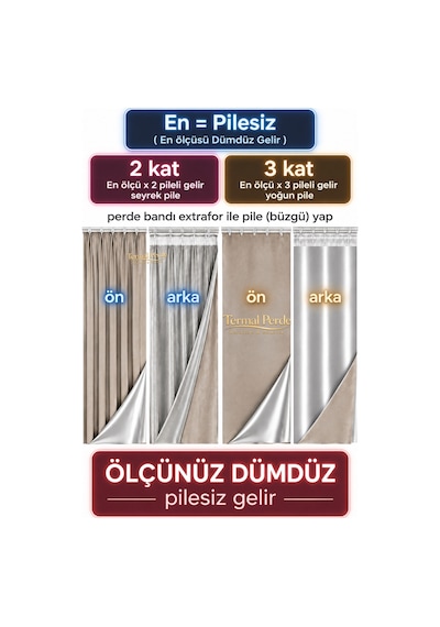 Silver Termal Akustik Blackout Karartma Perde - Isı Yalıtımlı Güneşlik - Pilesiz Tek Kanat - Gri