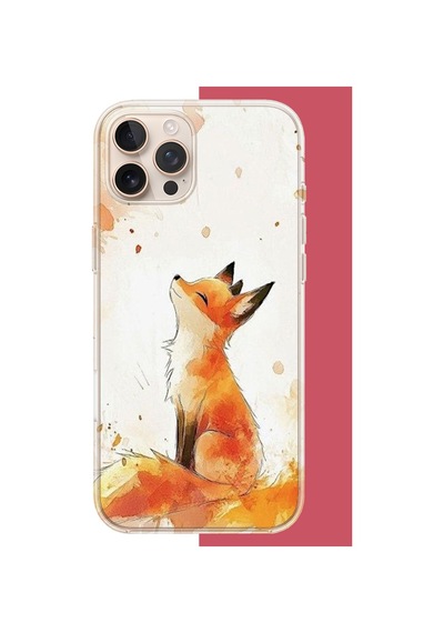 İphone 16 Pro Max Uyumlu Tilki Uv Baskılı Silikon Kılıf Renkli