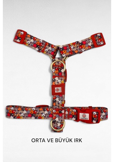 H Tipi Köpek Göğüs Tasması Orta Ve Büyük Irk, Özel Seri, 2,5 Cm, Köpek Göğüs Tasma Desen 3-l