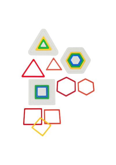 6 Parça Renkli Geometrik Şekiller - Montessori Eğitici Zeka Oyunu Seti
