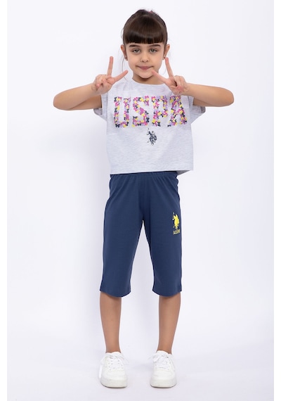 U.S. Polo Assn. U.s. Polo Assn. Kız Çocuk Gri Kapri Takım Us1063-c-v1 Kar Melanj