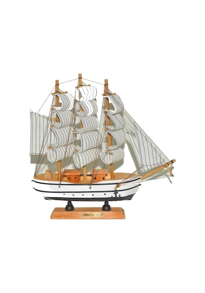 Monalisa Home 32 Cm Uzunlukta Ahşap Yelkenli Maket Gemi