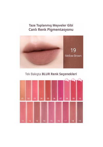 Gün Boyu Kalıcı Pürüzsüz Matlık Sunan Tint Perıpera Over Blur Tint 19 Mellow Brown
