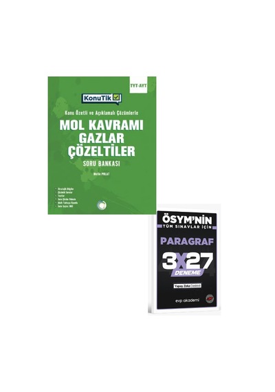 2027 Okyanus 2027 Tyt Ayt Mol Kavramı Gazlar Çözeltiler Soru Bankası+ Evp Akademi Paragraf