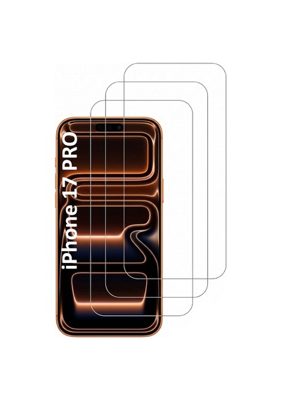 İphone 17 Pro İle Uyumlu Kırılmaz Cam 3 Adet Temperli Şeffaf Ekran Koruyucu 3'lü Paket