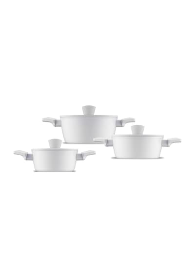 Jumbo Swiss Crystal 6 Parça Light Grey Midi Tencere Seti Açık Gri