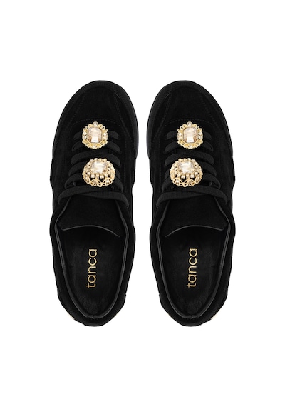 Tamer Tanca Kadın Hakiki Deri Siyah Süet Sneakers & Spor Ayakkabı 1009 1453 Bn Ayk Sk26-27 Sıyah Suet