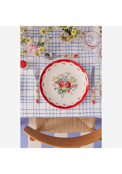 Kırmızı Porselen Yemek Tabağı 27 Cm