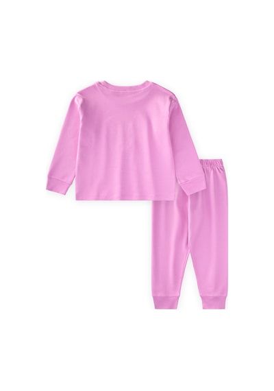 Cigit Kedi Baskılı Pijama Takım 2-8 Yaş Pembe Pembe