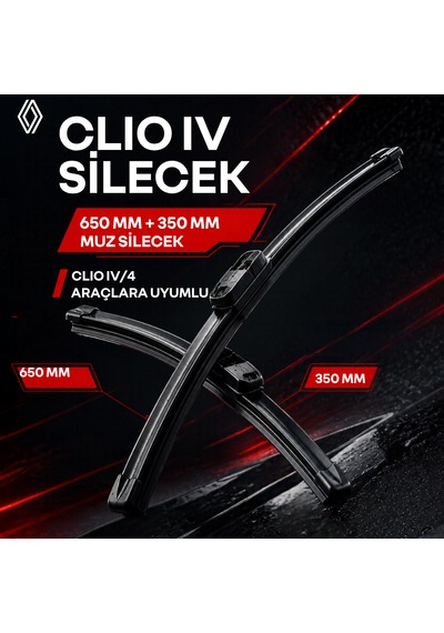 Renault Clio 4 /clio Iv Uyumlu Muz Silecek Takımı - 650 Mm / 350 Mm Sürücü + Yolcu