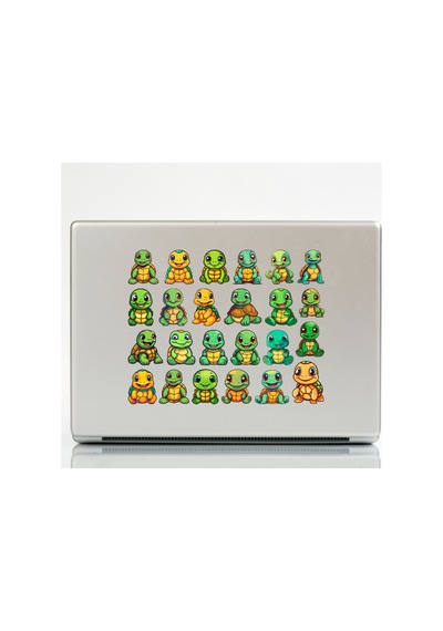 53 Adet Turtle Kaplumbağa Sticker Seti - Etiket Seti Scrapbook Bullet Journal Yeşil