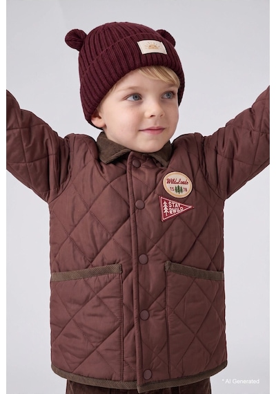 Defacto Dokuma Etiketli Kulaklı Triko Bere Erkek Bebek C8595a526wnbr230 Bordo-br230