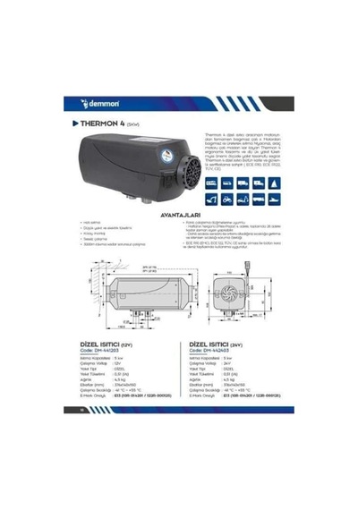 Ahmet Otomotiv Demmon D2 Webasto Oto Isıtıcı 24v Vebasto Thermon