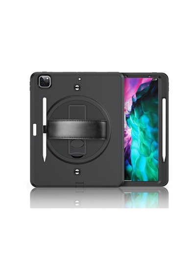 Apple İpad Pro 12.9 2021 Kılıf Strap-c Otterbox Tablet Kapak - Siyah Arka Kapak