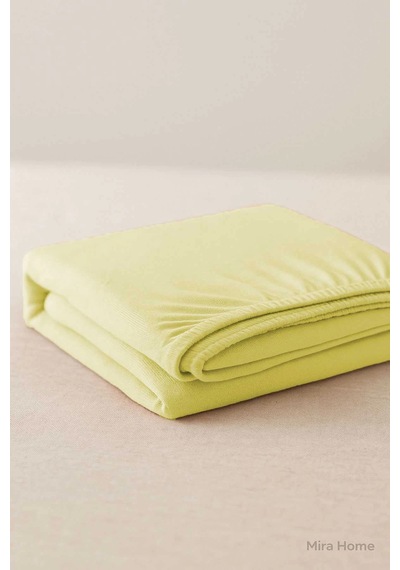 Çift Kişilik Düz Penye %100 Pamuklu Lastikli Çarşaf 200x200 Cm Battal Boy Newsheet Sarı Çok Renkli