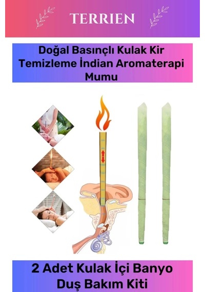 Özel Üretim Doğal Basınçlı Kulak Kir Temizleme İndian Aromaterapi Mumu - 2 Adet