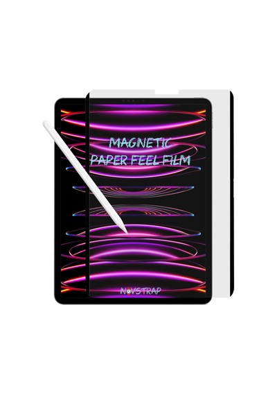 Novstrap Apple Uyumlu iPad Pro 12.9 4/5/6 Nesil İle Mıknatıslı Tak Çıkar Paper Like Ekran Koruyucu